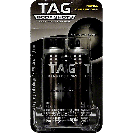TAG Midnight Body Spray for Men, 2 Refills