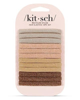 Kitsch Thick Elastic Hair Ties No Damage with Glitter 12pcs Neutral)