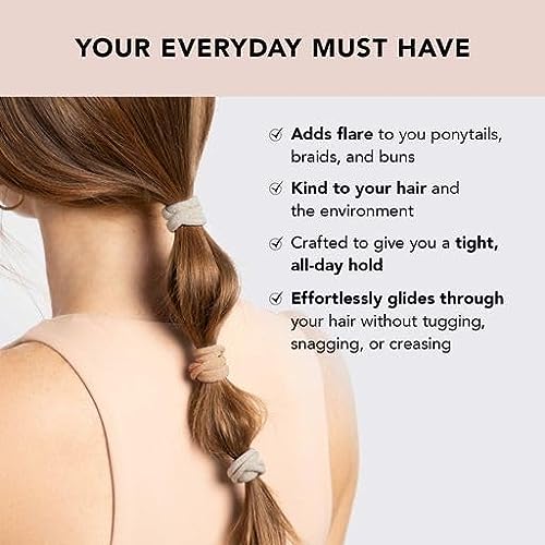 Kitsch Thick Elastic Hair Ties No Damage with Glitter 12pcs Neutral)
