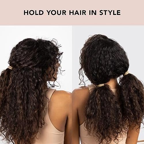 Kitsch Thick Elastic Hair Ties No Damage with Glitter 12pcs Neutral)
