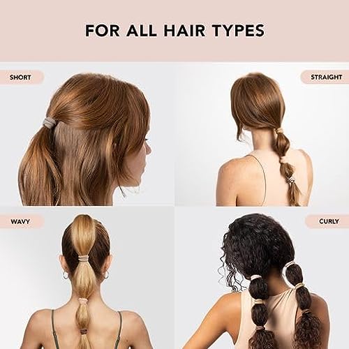 Kitsch Thick Elastic Hair Ties No Damage with Glitter 12pcs Neutral)