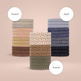 Kitsch Thick Elastic Hair Ties No Damage with Glitter 12pcs Neutral)