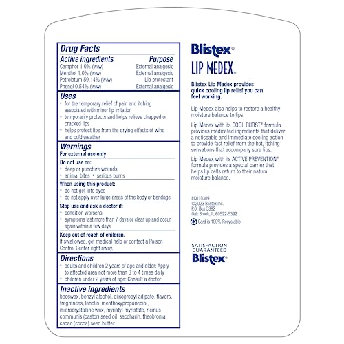 Blistex Lip Medex Balm, 0.25 oz, Pack of 3