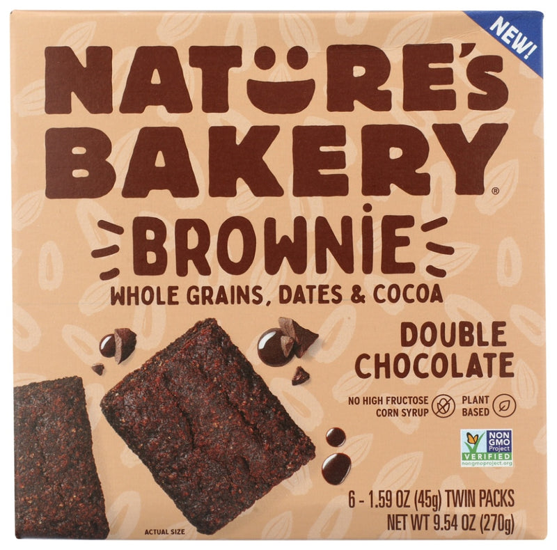 Nature's Bakery Double Chocolate Brownie Bars, 6 ct