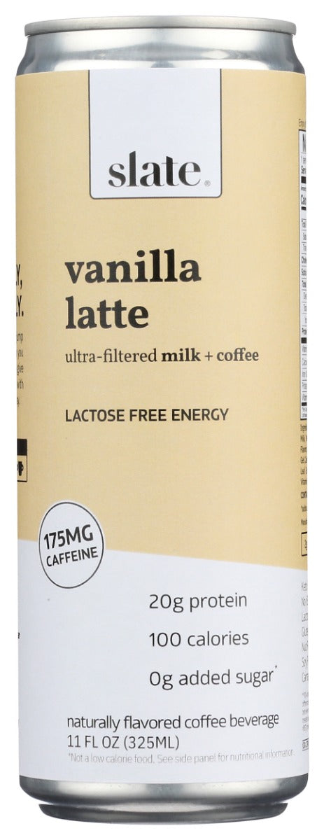 Slate Milk High Protein Vanilla Latte Lactose Free 20g Protein 11oz