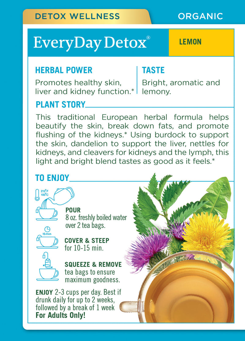 Traditional Medicinals Everyday Organic Lemon Detox 16 Tea Bags