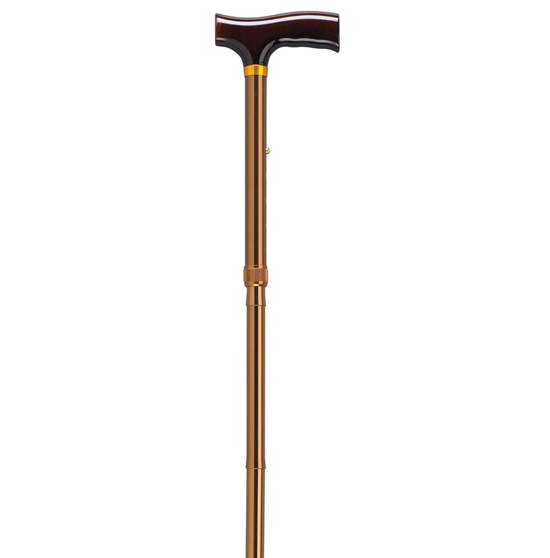 Drive Medical Adjustable Folding Cane with T-Handle, Bronze