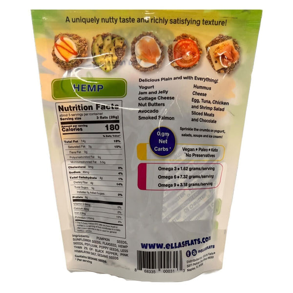 Ella’s Flats Hemp Savory Crisp 6oz