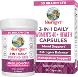 Mary Ruth's Organics 3-in-1 Daily Health 40+ Probiotics for Women | Clinically Tested | Estrogen Supplement for Women | 50 Billion CFU | Allergen Free | 30 ct