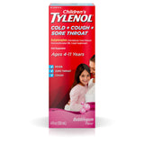 Tylenol Children's Cold + Cough + Sore Throat Oral Suspension, Bubble Gum, 4 fl oz
