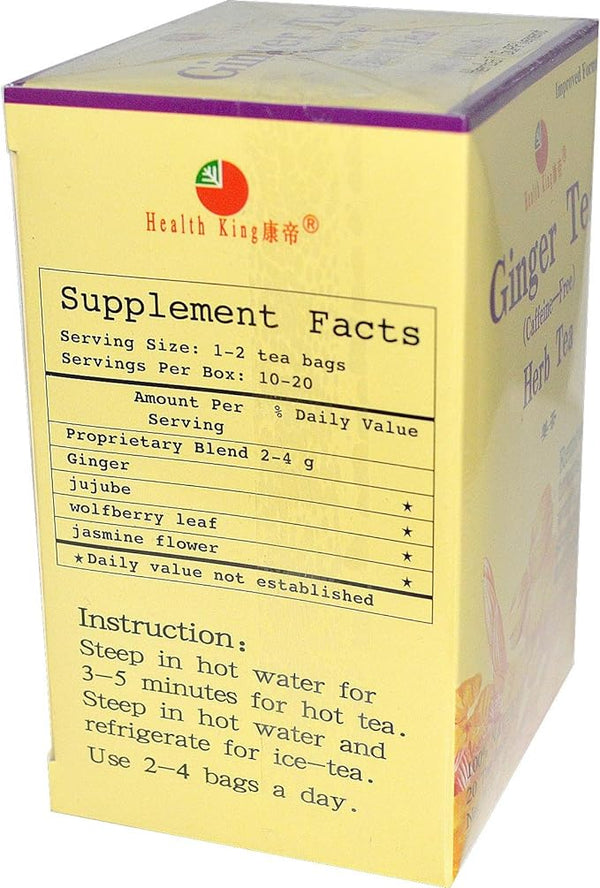 Health King Ginger Herb Tea Bags 20 ct