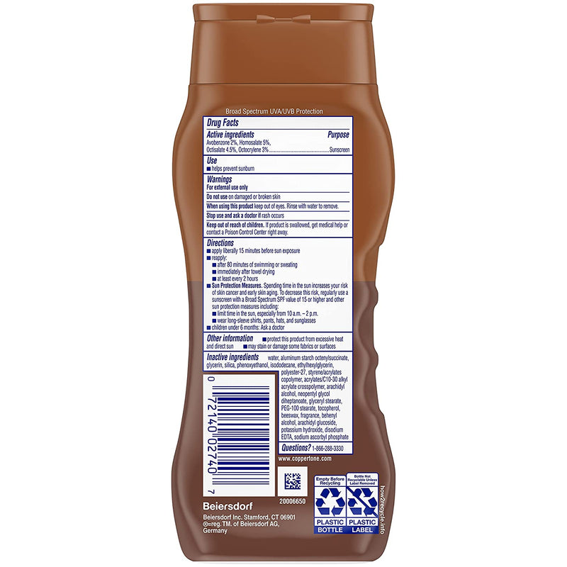 COPPERTONE TANNING LOTION 15 SPF 8 Oz