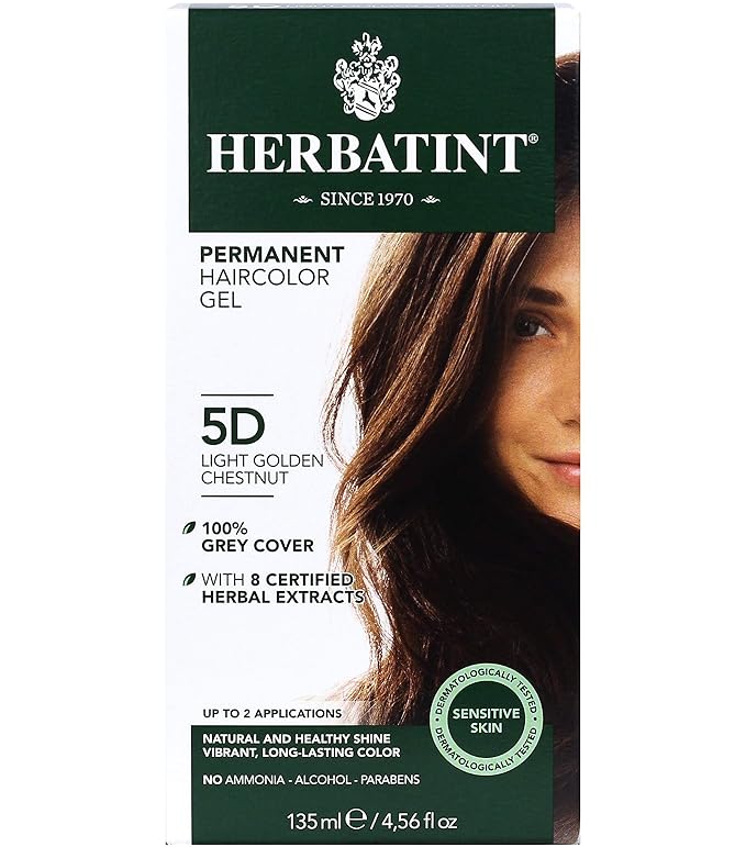 Herbatint Permanent Hair Color Light Gold Chestnut 5D 4.5Oz