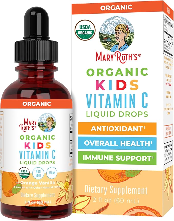 Mary Ruth's Organics Toddler Vitamin C Drops | USDA Organic Vitamin C Liquid Drops for Toddler | Ages 1-3 Years | Vitamin for Immune Support & Overall Health | Vegan | Non-GMO | Gluten Free |
