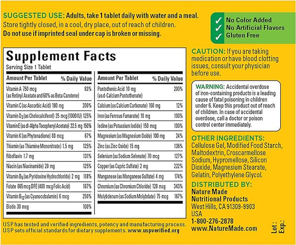 Nature Made Multi With Iron Tablets 130ct