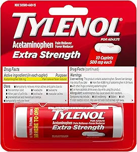 Tylenol Acetaminophen Extra Strenght 500mg Caplets 10ct
