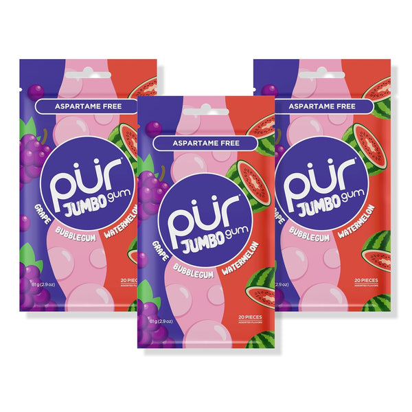 Pur Jumbo Gum Grape Bubble Gum Watermelon 2.9Oz