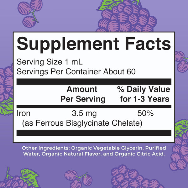 Mary Ruth's Organics Iron Supplement for Toddlers | Liquid Iron Supplement for Children Ages 1-3 | Iron Supplement for Iron Deficiency | Ferrochel | Sugar Free | Vegan | Non-GMO | Gluten Free | 2 Fl Oz