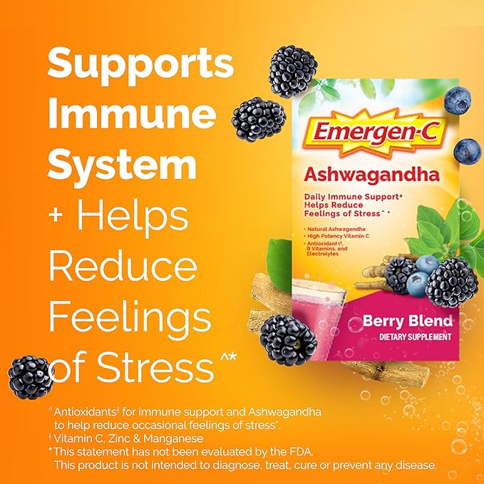 Emergen-C Ashwagandha Berry Blend Packs 18ct