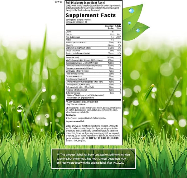 Irwin hepático desintoxicación/actualización de sangre líquido softgels 60