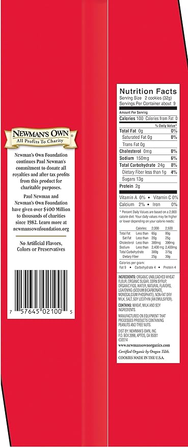 Newman's Own Fig Organic Fat Free 10Oz
