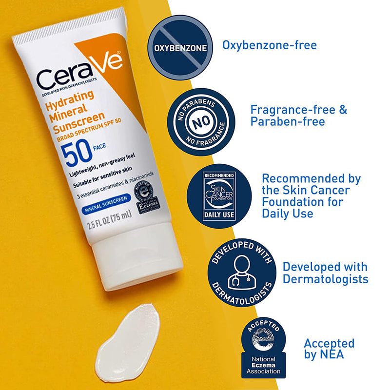 Cerave hidratante protector solar SPF50 cara 2.5 oz