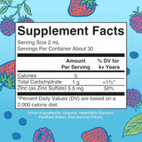 Mary Ruth's Organics Zinc Supplement for Immune Support, Immune Support Supplement for Kids, Ages 4-13, Zinc Sulfate, Vegan, USDA Organic, Glycerin Based, 2 Fl Oz