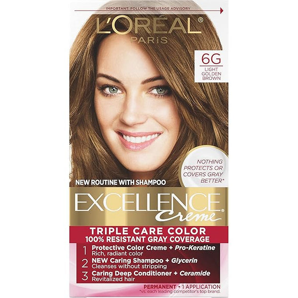 Loreal Excellence Creme Permanent Hair Color 6G Light Golden Brown