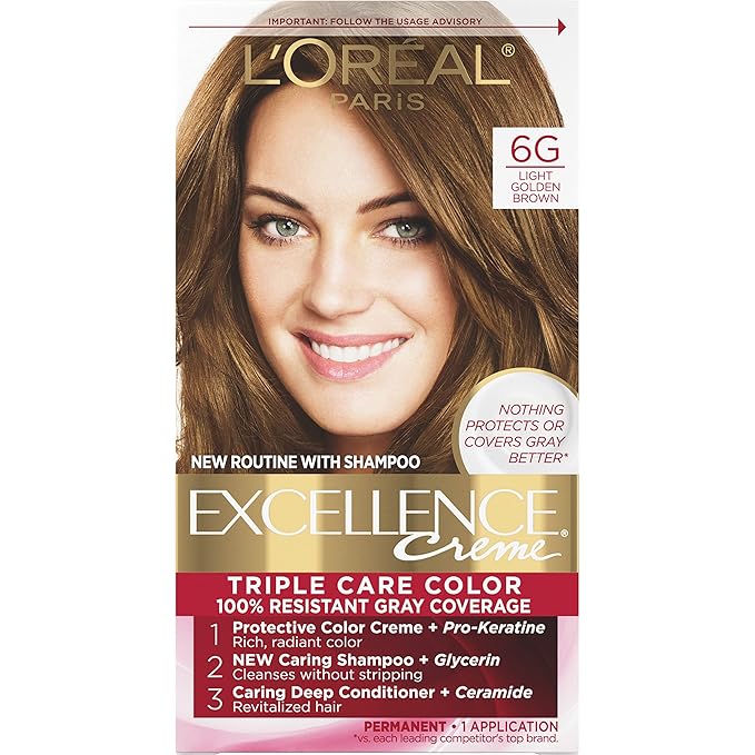 Loreal Excellence Creme Permanent Hair Color 6G Light Golden Brown
