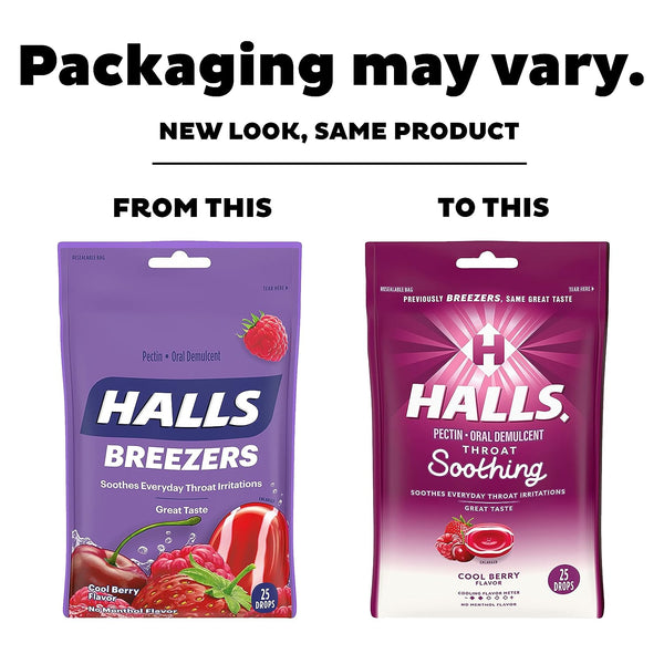Halls Soothing Cool Berry Throat Drops 25ct