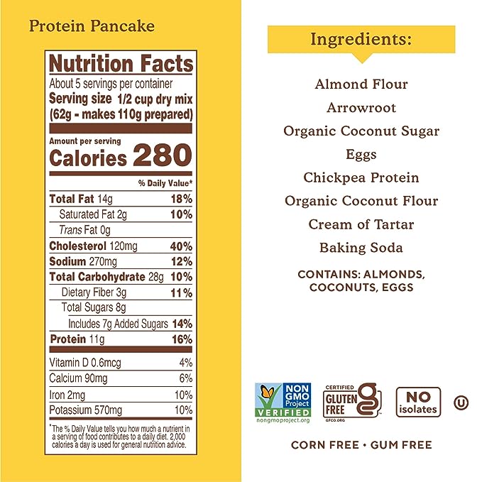 Simple Mills Almond Flour Pancake Mix, Original with Protein
