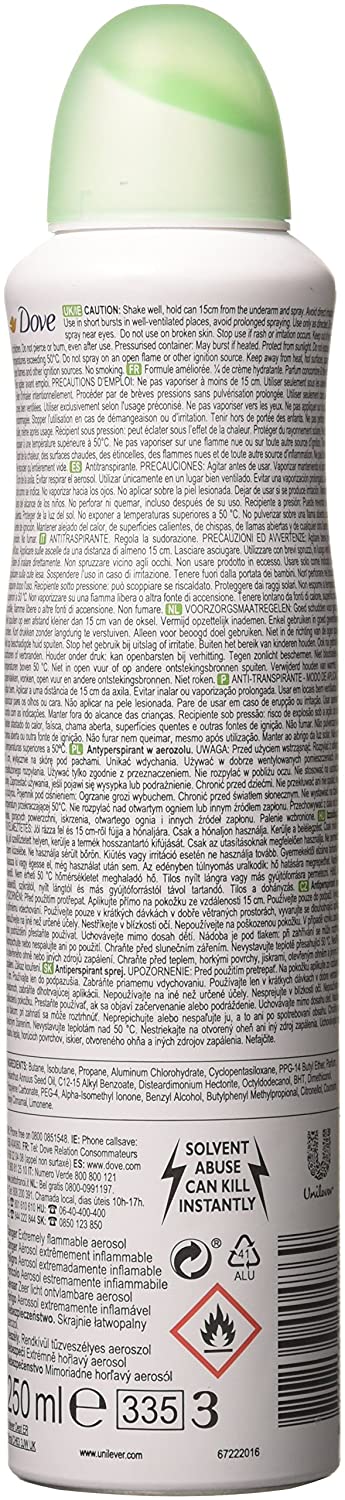 DOVE DEODORANT GO FRESH CUCUMBER SPRAY 250 ML