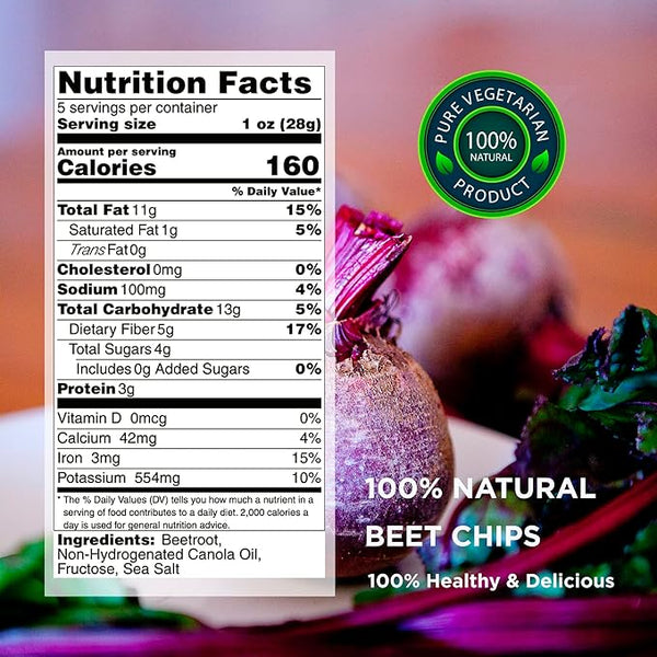 Buen tiempo remolacha crujiente rebanadas de sal marina 5 oz