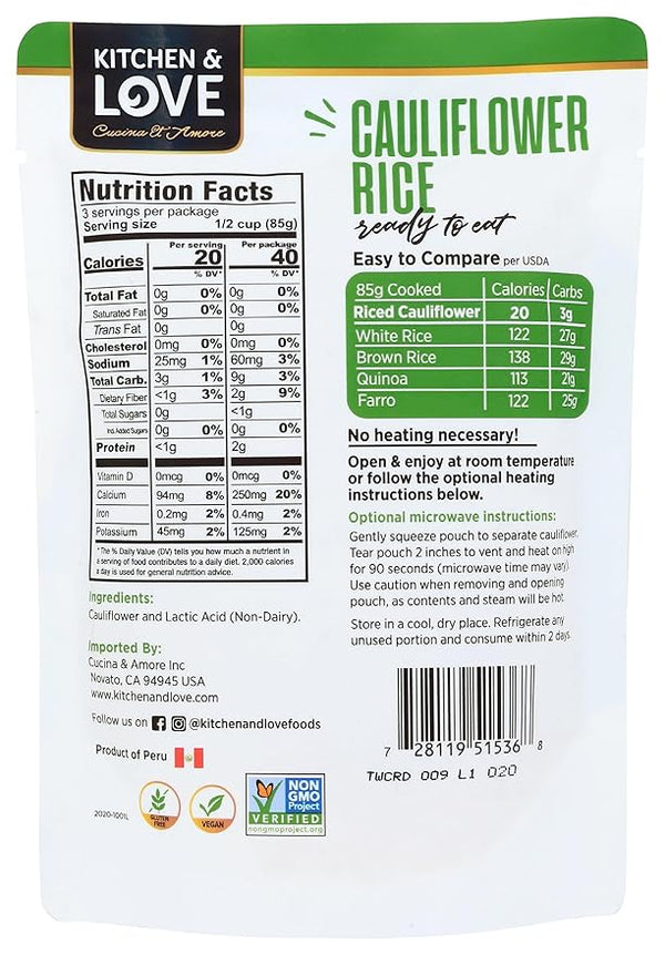 Kitchen & Love Riced Cauliflower 8oz