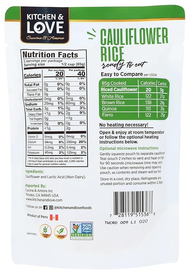 Kitchen & Love Riced Cauliflower 8oz
