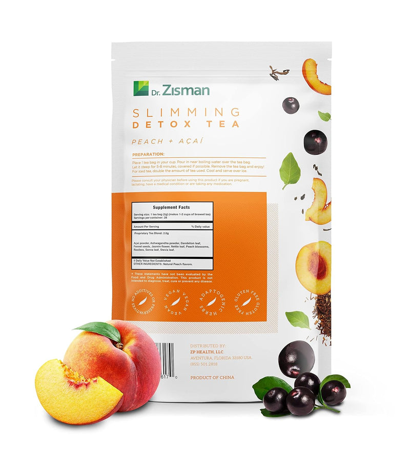 ZT Slimming Detox Tea Peach + Acai 1.98 oz by Dr Ariel Zisman