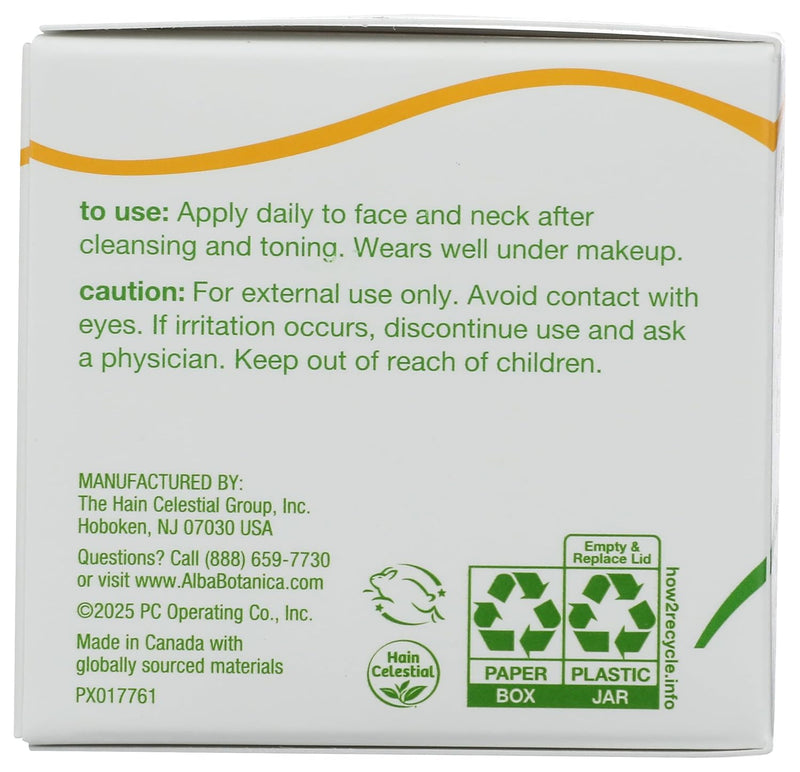 Alba Botanica Hawaiian Oil Free Moisturizer Aloe & Green Tea 3 Oz