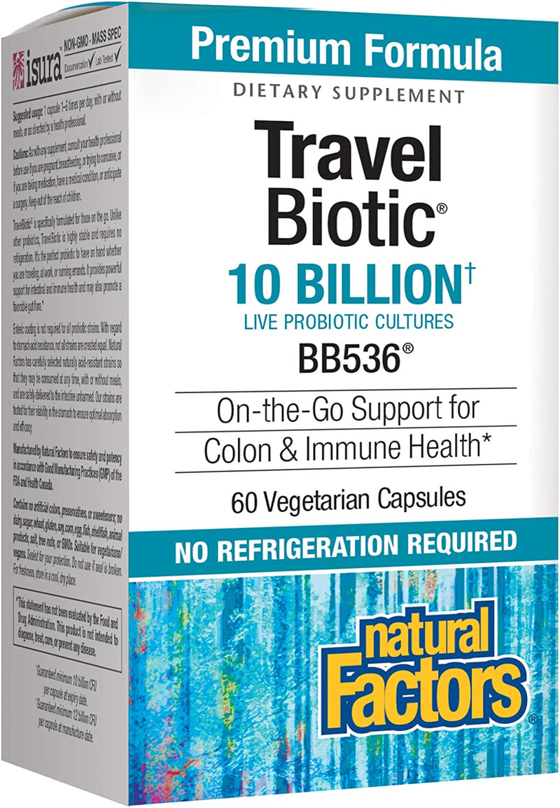 NATURAL FACTORS TRAVEL BIOTIC VEGETARIAN CAPSULES X 30