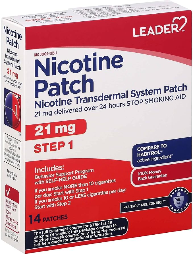 Leader Step 1 21 mg Nicotine Transdermal Patches 14 ct