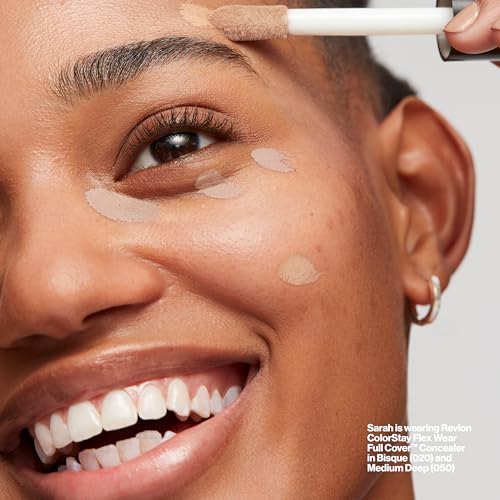 Revlon ColorStay Flex Wear Full Coverage Concealer, 050 Medium Deep, 0.34 Fl Oz