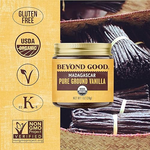 Organic Pure Ground Vanilla Powder | Pure Madagascar Grade a Ground Vanilla Beans for Bakers, Chefs, Ice Cream Makers, and Home Cooks | Beyond Good Va