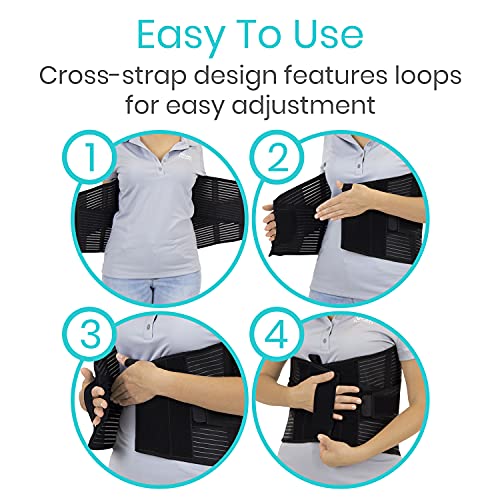 Vive Back Support Belt for Women & Men with Cross Strap Support