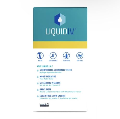 Liquid I.V. Hydration Multiplier Sugar-Free Electrolyte Drink Mix, Lemon Lime, 15 Ct