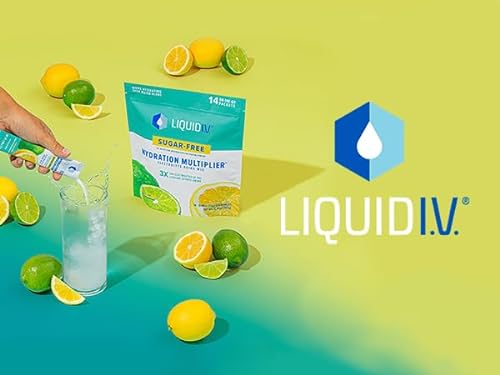 Liquid I.V. Hydration Multiplier Sugar-Free Electrolyte Drink Mix, Lemon Lime, 15 Ct