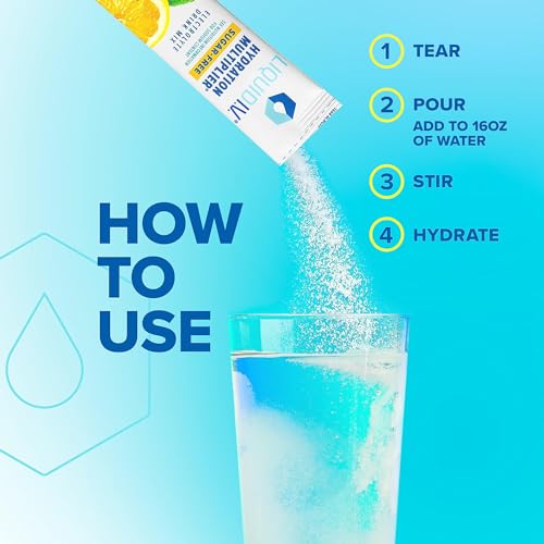 Liquid I.V. Hydration Multiplier Sugar-Free Electrolyte Drink Mix, Lemon Lime, 15 Ct