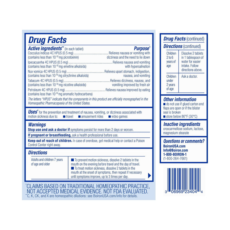 Boiron Motioncalm Meltaway Tablets 60ct