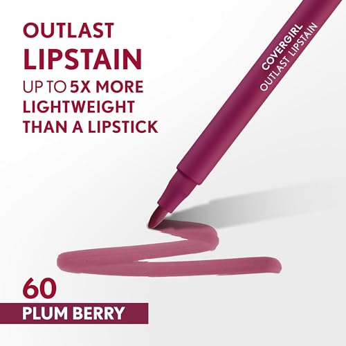 Covergirl Outlast Lipstain, Smooth Application, Precise Pen-Like Tip, Transfer-Proof, Satin Stained Finish, Vegan Formula 1 Count (Pack of 1)
