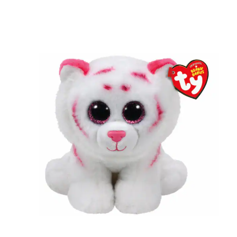 Ty Beanie Boos Tabor Pink & White Tiger Plush 6"