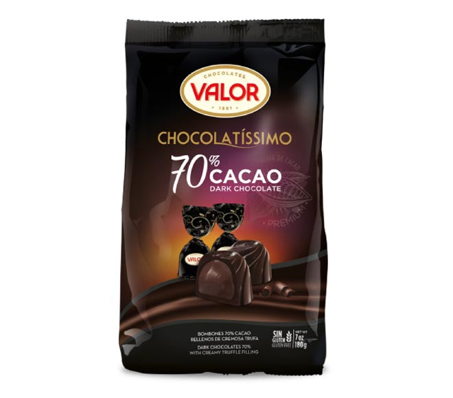 Valor Chocolate 70% Cocoa Pralines with Creamy Truffle Filling 180g