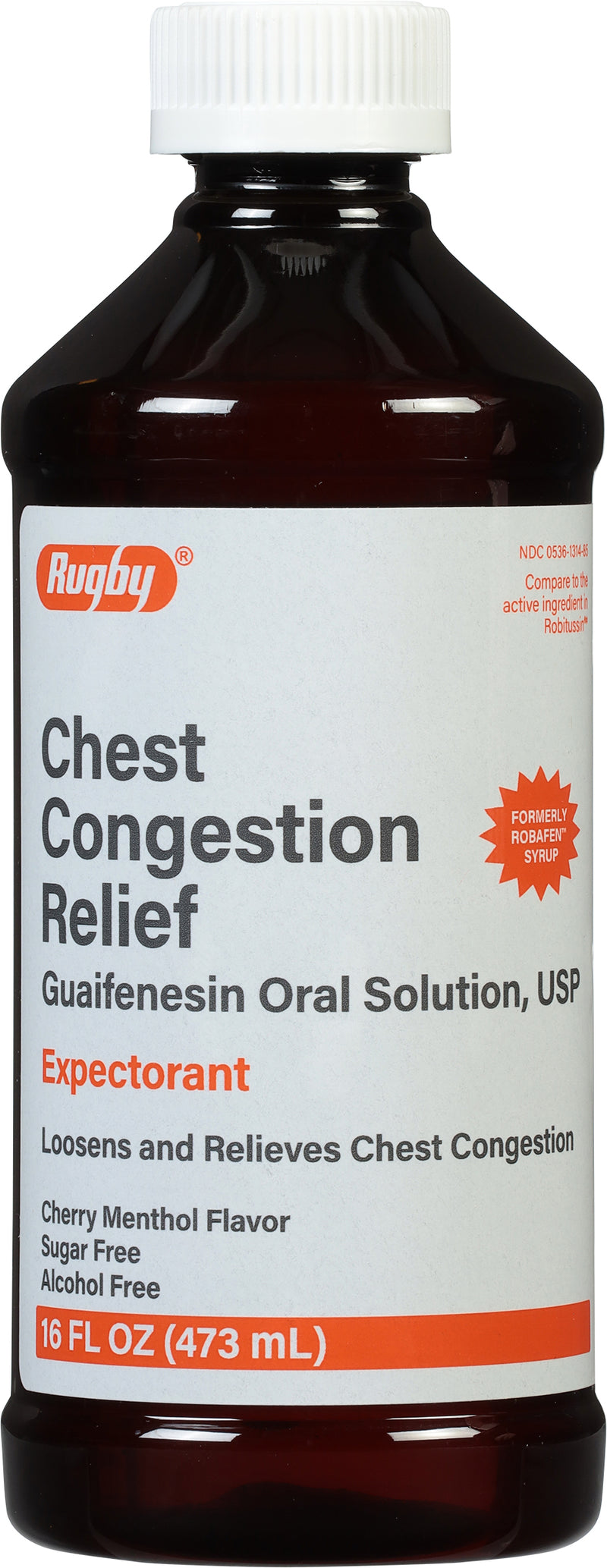 Rugby Guaifenesin Chest Congestion Relief Syrup, Cherry, 16 fl oz